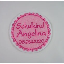 Applikation mit Wunschtext, Aufbügler