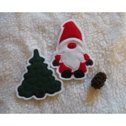 Applikation süsser Wichtel, Gnom, Zwerg,  als 2 tlg. Set mit Baum oder einzeln