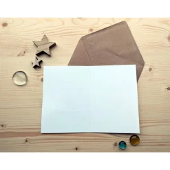 Aquarell Weihnachtskarte "Weihnachtsbäume unter Sternen", handgemalt. Kein Druck!