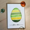 Aquarell-Osterkarte "Grünes Ei", handgemalt (kein Druck!)