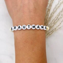 Armband als Geschenk für Trauzeugin | Handgemachtes Perlenarmband mit Wunschname | Geschenk Brautmama