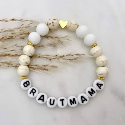 Armband als Geschenk für Trauzeugin | Handgemachtes Perlenarmband mit Wunschname | Geschenk Brautmama