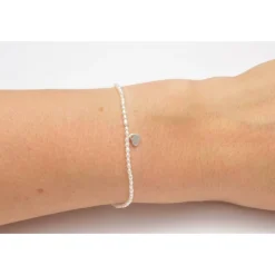 Armband mini Perlen mit mini Herz aus 925 Sterling Silber