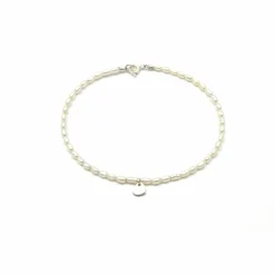 Armband mini Perlen mit mini Herz aus 925 Sterling Silber