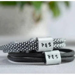 Armband personalisiert mit Gravur handgestempelt zur Taufe, Kommunion, Geburtstag, Schulanfang, Konfirmation, ichthys, Kreuz, Namensarmband