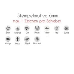 Armband personalisiert mit Gravur handgestempelt zur Taufe, Kommunion, Geburtstag, Schulanfang, Konfirmation, ichthys, Kreuz, Namensarmband