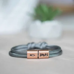 Armband personalisiert mit Gravur handgestempelt, Kommunion, Konfirmation, Firmung, Glücksbringer, Andenken