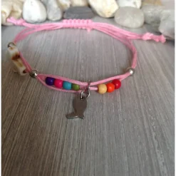 Armband zur Kommunion / Konfirmation mit Kreuz und Fisch / Regenbogen
