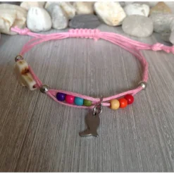 Armband zur Kommunion / Konfirmation mit Kreuz und Fisch / Regenbogen