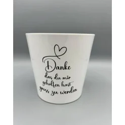 Aufkleber für Blumentopf, Abschiedsgeschenk Kindergarten, Geschenk Lehrer, Danke, dass du mir beim Wachsen geholfen hast