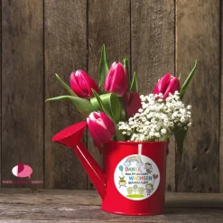 Aufkleber Kindergarten Abschied | Danke, dass Du mir beim Wachsen geholfen hast - Kinder mit Regenbogen