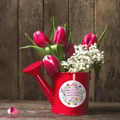 Aufkleber Kindergarten Abschied | Danke, dass ihr uns beim Wachsen geholfen habt - Blumenkranz