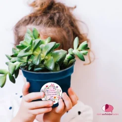 Aufkleber Kindergarten Abschied | Danke, dass ihr uns beim Wachsen geholfen habt - Blumenkranz