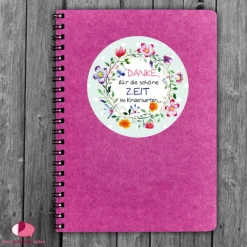 Aufkleber Kindergarten Abschied | Danke, für die schöne Zeit im Kindergarten - Blumenkranz