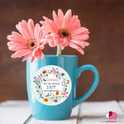 Aufkleber Kindergarten Abschied | Danke, für die schöne Zeit im Kindergarten - Blumenkranz