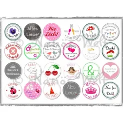 Aufkleber Taufe rund 4cm individuell 24 Stück