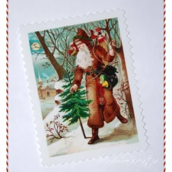 Aufnäher Applikation nostalgische Patches Santa Claus Weihnachtsmann verschiedene Motive