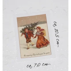 Aufnäher Applikation nostalgische Patches Weihnachten Kinder Christmas