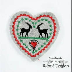 Aufnäher Tracht - HIRSCH und HERZ- Aufnäher Applikation gestickt Oktoberfest, Farbwahl