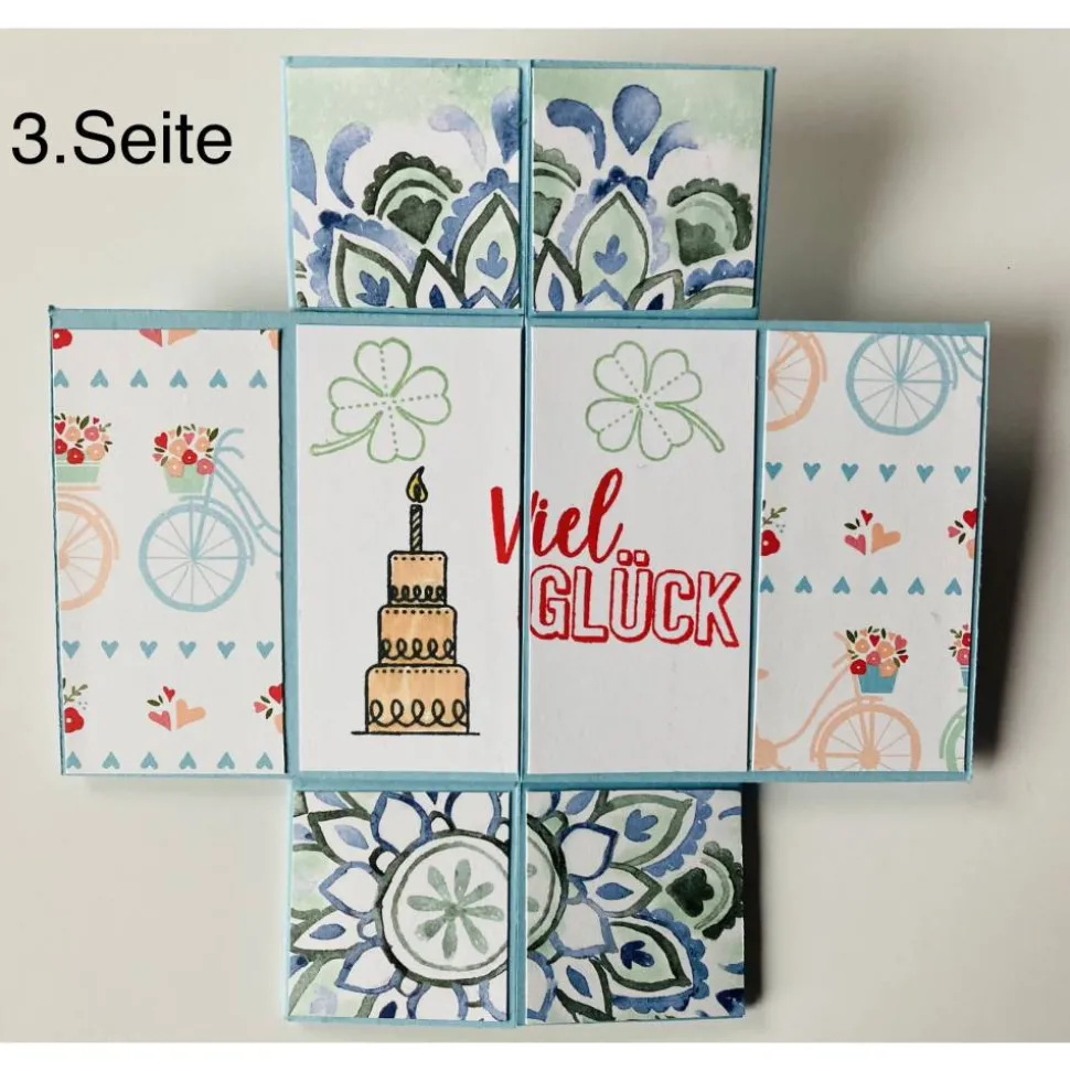 Aufwendige Geburtstagskarte Endloskarte Handarbeit Karte Grußkarte Unikat