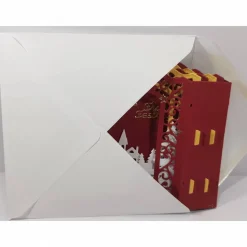 Aufwändige Weihnachts-Karte Aufstell- Karte Diorama glänzend grün dreidimensional