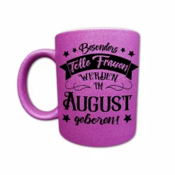 August Geburtstag Tasse, Tolle Frau Geburtstagsgeschenk, Sternzeichen Löwe, Sternzeichen Jungfrau, Im August geboren, Glitzertasse
