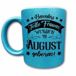 August Geburtstag Tasse, Tolle Frau Geburtstagsgeschenk, Sternzeichen Löwe, Sternzeichen Jungfrau, Im August geboren, Glitzertasse