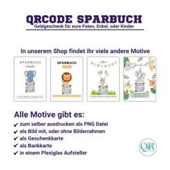 Baby Geldgeschenk | Digitales Sparkonto | Personalisiertes QrCode Bild | Motiv Geburt Rosa
