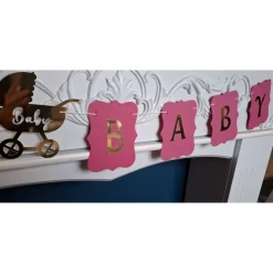 Baby Girlande zur Geburt - Babyparty-Girlande - Babyparty-Dekoration - Geburtsgirlande - Geburtsdekoration