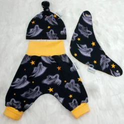 Baby Tuch Halstuch Dreieckstuch Wendehalstuch Sabberlatz Halloween "Gespenst" handmade Geschenk Geburt
