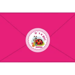 Babyaufkleber zur Geburt | Kleiner Marienkäfer