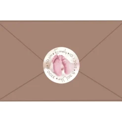 Babyaufkleber zur Geburt | Babyfuß - personaliserbar mit Babyfoto