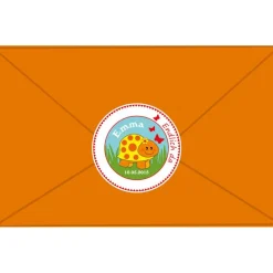 Babyaufkleber zur Geburt | niedliche Schildkröte mit Schmetterlingen