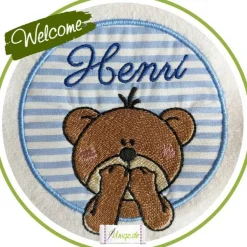 Babybadetuch mit Namen und Wunschmotiv, Geschenkidee - Taufe - Geburt