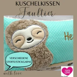 Babyfaultier Faultier Sloth Taufkissen Kuschelkissen Kindergartenkissen Geburtsgeschenk Kinderkissen Taufgeschenk
