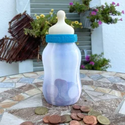 Babyflasche Spardose, personalisiert - über 50 Farben