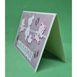 Babymotive Karte / Geburtskarte Spruch Welcome / Glückwunschkarte Geburt Mädchen / Babykarte Mädchen / Geschenkidee