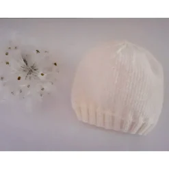 Babymütze und Handschuhe als Set oder einzeln bestellbar - naturweiss, handgestrickt