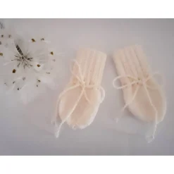 Babymütze und Handschuhe als Set oder einzeln bestellbar - naturweiss, handgestrickt