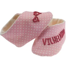 Babyschuhe Punkte mit Namen rosa  personalisiertes Taufgeschenk Geschenk Geburt eines Mädchen