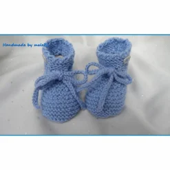 Babyschuhe, Strickschuhe, 0-3 Monate, handgestrickt, blau