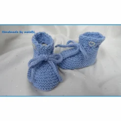 Babyschuhe, Strickschuhe, 0-3 Monate, handgestrickt, blau