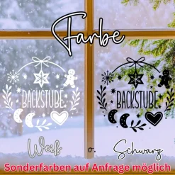 Backstube Kekse Plätzchen Aufkleber Fensterbild für die Weihnachtsbäckerei
