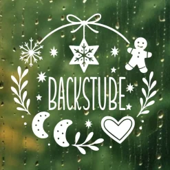 Backstube Kekse Plätzchen Aufkleber Fensterbild für die Weihnachtsbäckerei