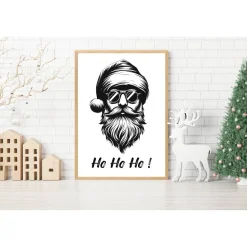 BAD SANTA CLAUS Poster | Hohoho Weihnachtsmann Wall Art Christmas Gift, Holiday Decor, Merry Christmas Family Decoration