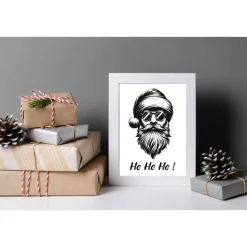 BAD SANTA CLAUS Poster | Hohoho Weihnachtsmann Wall Art Christmas Gift, Holiday Decor, Merry Christmas Family Decoration