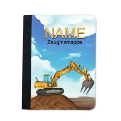 Bagger Zeugnismappe personalisiert | Zeugnismappe | Zeugnismappe mit Namen | Urkundenmappe