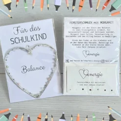 Balance für das Schulkind | Fensterdeko mit Heilsteinen | Geschenke zur Einschulung | Glücksbringer Schultüte