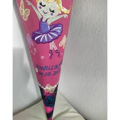 Ballerina Stoffschultüte, Zuckertüte, mit Name