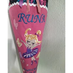 Ballerina Stoffschultüte, Zuckertüte, mit Name